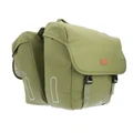SACOCHE ARRIERE VELO DOUBLE HAPO.G 2x13,5L KAKI (35x34x13cm) - FIXATION SANGLES REGLABLES ET VELCROS SUR PORTE BAGAGE