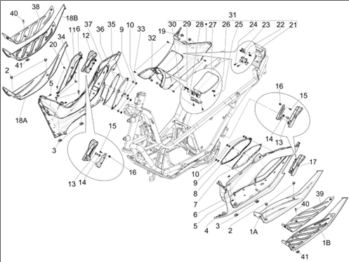Protection centrale - Repose-pieds
