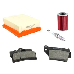 KIT ENTRETIEN MOTO ADAPTABLE KTM 125 DUKE 2011>2016 / RC 125 2014>2020 / 390 DUKE 2013>2016 / RC 390 2014>2020 PLAQUETTE ORGANIQUE (PACK 5 PIECES) -SELECTION P2R PREMIUM