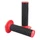 REVETEMENT POIGNEE DOMINO MOTO OFF ROAD D200 NOIR/ROUGE CLOSED END AVEC LOCK ON 116-125mm (LIVREE AVEC 6 BAGUES) (PAIRE)