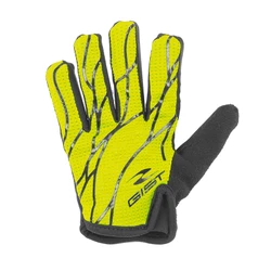 GANTS VELO ENFANT / JUNIOR VTT LONG GIST JAUNE FLUO/NOIR 12/14 ANS (PAIRE SUR CARTE) SANS VELCRO -8157