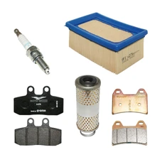 KIT ENTRETIEN ORIGINE PIAGGIO MOTO-GUZZI V7 750 STONE 2015>2016 E3 (FILTRE A HUILE-FILTRE A AIR-BOUGIES-PLAQUETTES FREIN AV+AR) -2R000327
