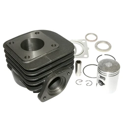 CYLINDRE SCOOT ADAPTABLE KYMCO 50 DINK 2T, TOP BOY 2T, VITALITY 2T, VITALITY FR 2012> (ADMISSION DANS CARTER) (AXE DE PISTON DIAM 12) -P2R FONTE AVEC PISTON GRAPHITE