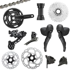 GROUPE GRAVEL SHIMANO GRX600 DISQUE NOIR 11V. 172.5 EN 40-36 CUVETTE PRESSFIT CASSETTE 11-34