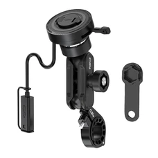 SUPPORT SMARTPHONE/TELEPHONE MOTO GR XPLORE FIXATION GUIDON 22 à 32mm ALU CNC ANTIVIBRATION ROTATION 360- A UNE MAIN DOUBLE VERROUILLAGE AVEC CHARGEUR INDUCTION (VENDU A L'UNITE) GR-MW60-L