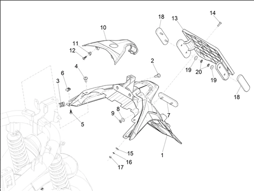 Couvercle arrière - Pare-boue