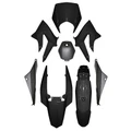 CARROSSERIE/CARENAGE 50 A BOITE ADAPTABLE DERBI 50 SENDA DRD 2011> NOIR BRILLANT (KIT 8 PIECES) -P2R