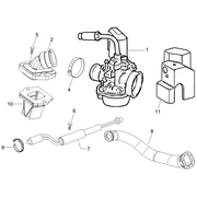 Carburateur complet - Raccord d'admission
