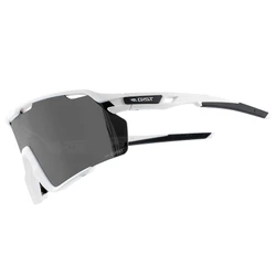 LUNETTES VELO ADULTE GIST NOVA MONTURE BLANC VERRE FUME POLYCARBONATE (PROTECTION 100% CONTRE UVA, UVB, UVC ET LUMIERE BLEUE) COMPATIBLE CLIP VERRES CORRECTEURS REF