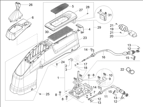 02_Tunnel central - Levier de vitesses
