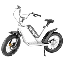 DRAISIENNE ELECTRIQUE RMS E-DRAIS MAX BLANC RAL 9010 MOTEUR 350 W HOMOLOGUE NF EN 14764 (GARDE-BOUE EN OPTION) (DIM 1,65 x 0,83 x 1,18M) -MADE IN FRANCE