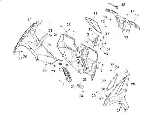 Coffre avant - Contre-tablier