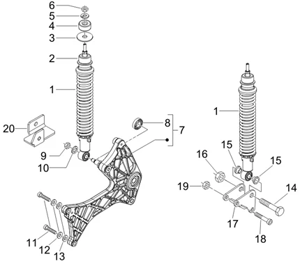 Suspension arrière - Amortisseur/s