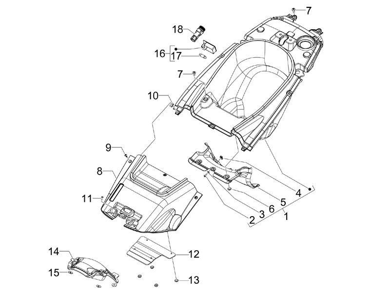 Logement casque - Dessous de selle 