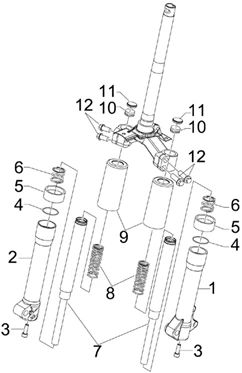 Composants de la fourche (Escorts)