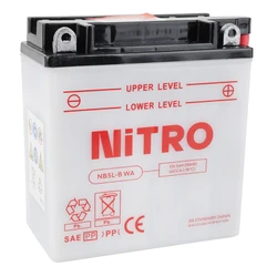 BATTERY 12V 5 Ah NB5L-B WA NITRO - WITH MAINTENANCE SUPPLIED WITH ACID PACK (Lg120xWd62xH129) (EQUALS YB5L-B)