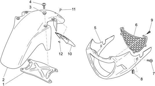 Carrosserie av. - Garde-boue AV