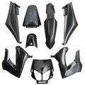 CARROSSERIE/CARENAGE 50 A BOITE ADAPTABLE DERBI 50 SENDA 2000>2010 NOIR BRILLANT (KIT 8 PIECES) -P2R