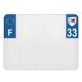 BANDE PLAQUE MOTO 210x145 POUR PVC AVEC RAISON SOCIALE DEP. 33/EURO (VENDU A L'UNITE)