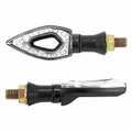 TURN SIGNAL FOR MOTORBIKE- SEQUENTIAL - LEDS -  AVOC SAKURA ABS BODY - TRANSPARENT/BLACK  (Long 85mm / H 30mm  (Wd  16mm) (EEC APPROVED) (PAIRE)
