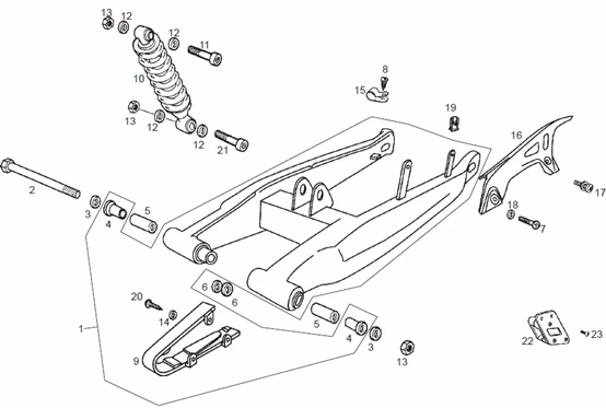 Fourche arriere - Amortisseur