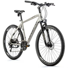 HYBRID BIKE 28" LEADER FOX  SUMAVA 2023 "For men" MATT SILVER- 9 Speed- (Frame 17,5'' - H. 45cm - Size M - RIDER SIZE from 168cm > 178cm)