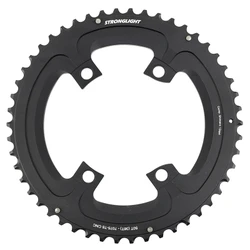 PLATEAU ROUTE 4BRA D.110 POUR SHIMANO ULTEGRA R8100/ DURA-ACE R9200/ 105 R7100 STRONGLIGHT DOUBLE 50DTS EXTERIEUR NOIR ALU 12V. POUR INTERIEUR 36DTS (PENSER A COMMANDER LE KIT INTRAVIS CORRESPONDANT)