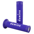 REVETEMENT POIGNEE DOMINO MOTO ON ROAD A010 BLEU/BLANC OPEN END 120-125mm (PAIRE)