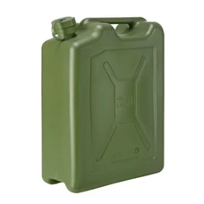 JERRYCAN/BIDON ESSENCE/CARBURANT PRESSOL EN POLYETHYLENE VERT ARMEE TYPE US AVEC BEC FLEXIBLE 20L
