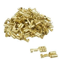 COSSE ELECTRIQUE LAITON NON ISOLEE PLATE FEMELLE 6.3 (VENDU AU SACHET DE 100 PIECES) -SELECTION P2R
