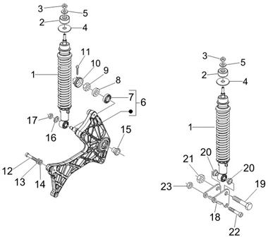 Suspension arrière - Amortisseur/s