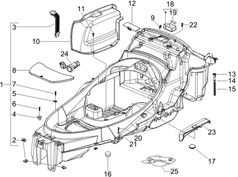 Logement casque - Dessous de selle