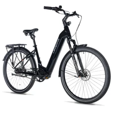 VELO ELECTRIQUE/VAE VTC 29 LEADER FOX TERTIUM 2025 FEMME NOIR BRILLANT 8V SHIMANO NEXUS MOTEUR CENTRAL BAFANG M420 36V 80Nm BATTERIE 17,5Ah (20'' - H52cm - TAILLE L - POUR ADULTE DE 178cm à 185cm)
