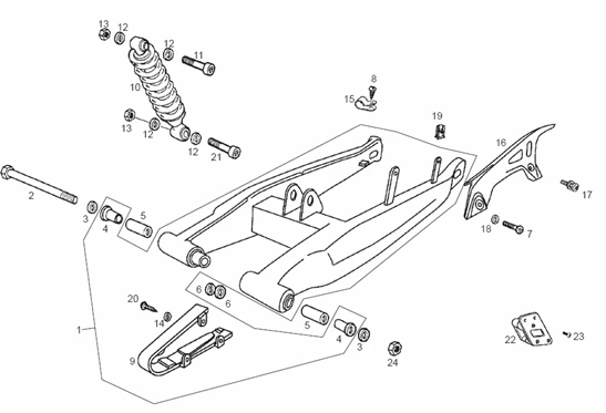 Fourche arriere - Amortisseur