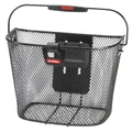 PANIER AVANT ACIER NID ABEILLE KLICKFIX 16L AVEC ANSE FIXATION SUR CINTRE ET CLIP POUR ECLAIRAGE (36x26x25cm) AVEC PLATINE PLASTIQUE (LIVRE SANS FIXATION)