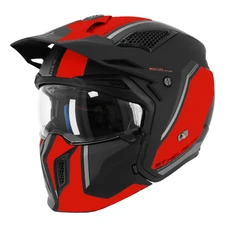 CASQUE TRIAL MT STREETFIGHTER SV S TWIN C5 NOIR MAT/ROUGE M SIMPLE ECRAN TRANSPARENT TRANSFORMABLE AVEC MENTONNIERE AMOVIBLE (LIVRE AVEC UN ECRAN SUPPLEMENTAIRE MIROIR) (ECE 22.06)