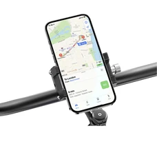 SUPPORT SMARTPHONE/TELEPHONE RIXUS UNIVERSEL AVEC SANGLE SILICONE NOIR AVEC FIXATION A COLLIER SUR CINTRE(VENDU A L'UNITE)