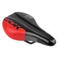 SADDLE- NEWTON FOR CHILDREN RAV BLACK / RED PATTERN 210x130mm -STEEL RAIL - BLACK-WITH ERGO HOLE