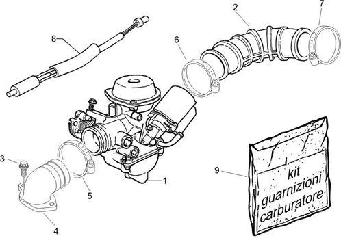Carburateur complet - Raccord d'admission