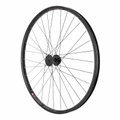 ROUE VTC 700X45 KARGO / VAE / E-BIKE AVANT DISQUE ET V-BRAKE DOUBLE PAROI AVEC OEILLETS MOYEU VELOX DISQUE 6 TROUS NOIR BLOCAGE (RENFORCE) JANTE 25C 32 RAYONS NOIRS