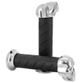 REVETEMENT POIGNEE PROGRIP MOTO ON ROAD 862 CLOSED END NOIR/CHROME 140mm (CUSTOM) (PAIRE)