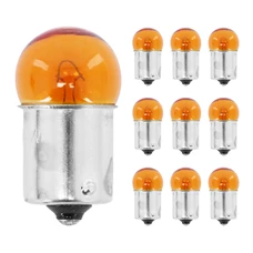 AMPOULE/LAMPE STANDARD 12V 10W CULOT BA15s BULB G18,5 GRAISSEUR ORANGE (CLIGNOTANT) (BOITE DE 10) -P2R