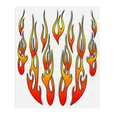 STICKER (FOR HELMET) FLAME(20x24)