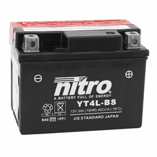 BATTERY 12V  3 Ah YT4L-BS NITRO MAINTENANCE FREE DELIVERED WITH ACID PACK (Lg114xWd70xH85) (EQUALS YT4L-BS)