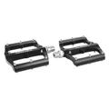 FLAT PEDAL-FOR BMX/DOWNHILL - NEWTON - ALUMINIUM CNC - BLACK-ON BEARINGS- Thread 9/16 with removable silver grip pins (PAIR) 115x97mm