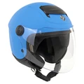 CASQUE JET ENFANT TUCANO EL'KID SIMPLE ECRAN UNI BLEU MAT TAILLE UNIQUE YS à YL (49 à 54 cm - INCLUS 3 INTERIEUR DE CASQUE) (ECE 22.06)
