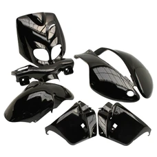 CARROSSERIE/CARENAGE SCOOT ADAPTABLE PEUGEOT 50 TKR, TREKKER 2007> NOIR BRILLANT (KIT 7 PIECES) -P2R