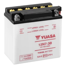 BATTERIE 12V 7 Ah 12N7-3B YUASA CONVENTIONNELLE AVEC ENTRETIEN (Lg135xL75xH133mm)