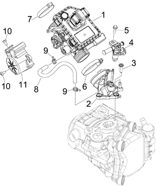 Corps papillon - Injecteur - Raccord d'admission