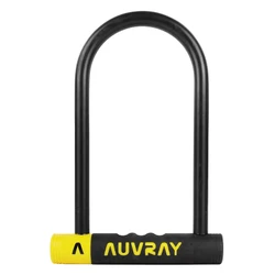 ANTITHEFT FOR BICYCLE-U LOCK AUVRAY ALARM 128x245 GREY Ø. 14mm (KEY LOCK) WITH AUDIBLE ALARM- Security level 7/10